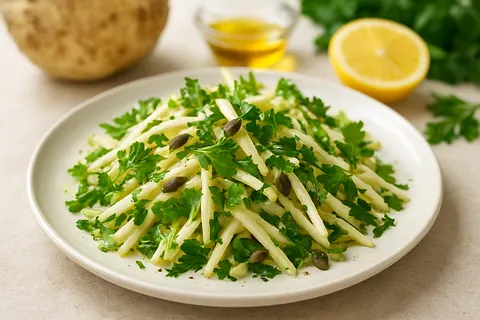 Refreshing Celeriac and Parsley Salad with Olive Oil
