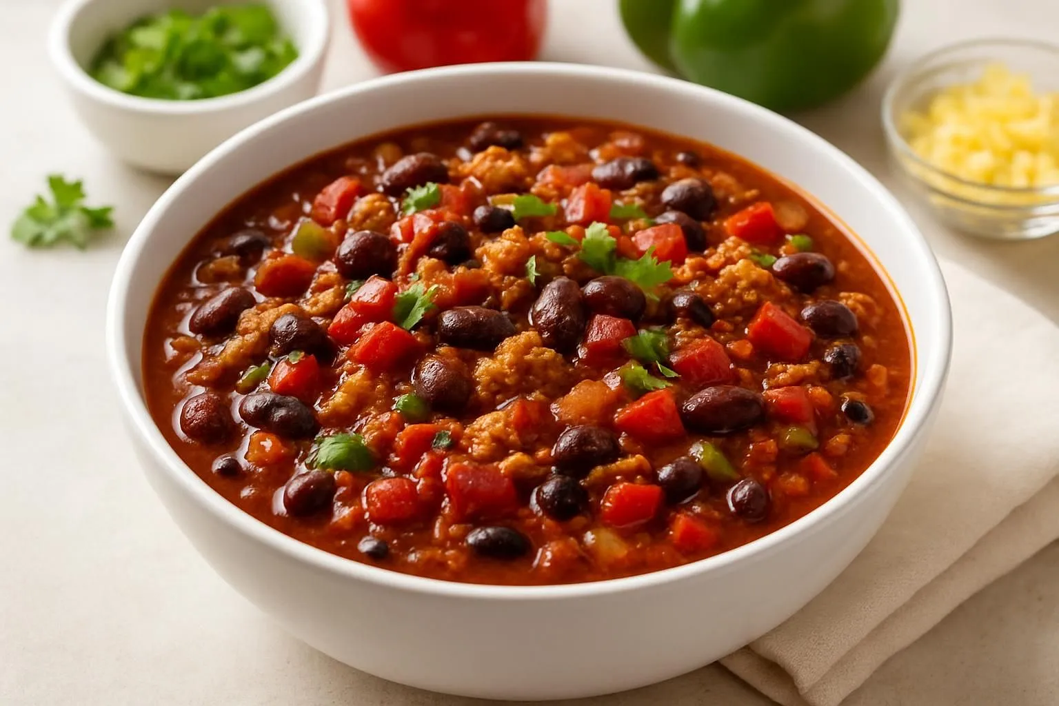 Lone Star Turkey Chili with Fire-Roasted Tomatoes and Double Beans