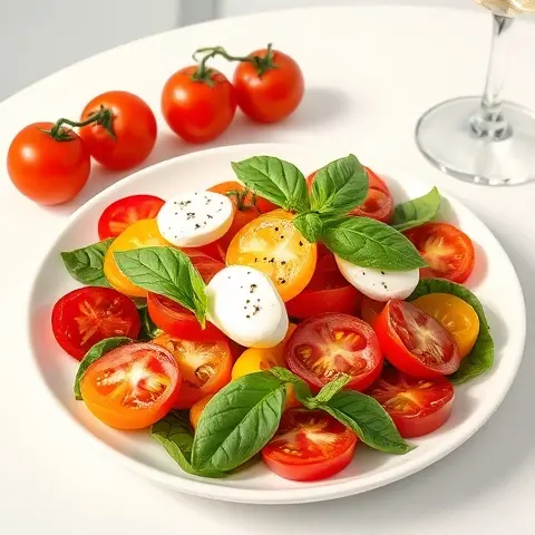 Caprese-Style Heirloom Tomato & Basil Salad