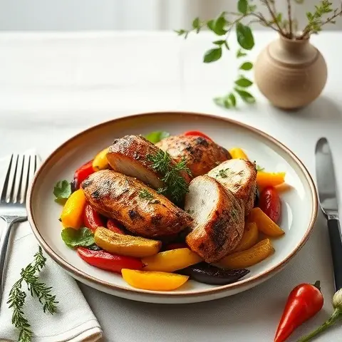 Moroccan-Spiced Chicken with Roasted Peppers