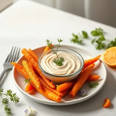 Crunchy Carrot Sticks with Zesty Lemon-Tahini Dip