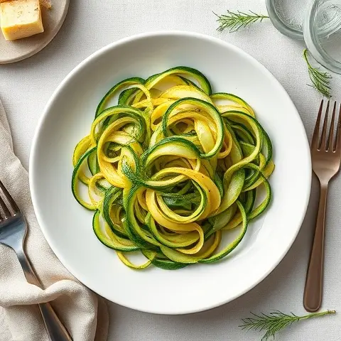 Steamed Zucchini Ribbons with Fresh Dill