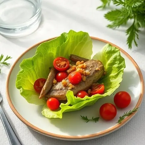 Sardine Lettuce Boats with Tomato and Lemon Zest