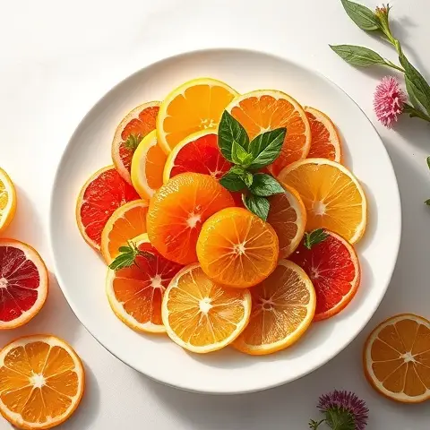 Citrus-Rose Fruit Carpaccio