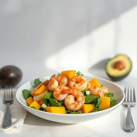 Grilled Shrimp, Avocado & Mango Salad