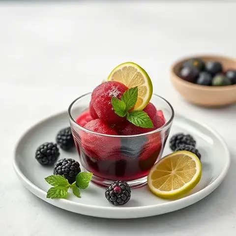 Refreshing Blackberry Lime Sorbet