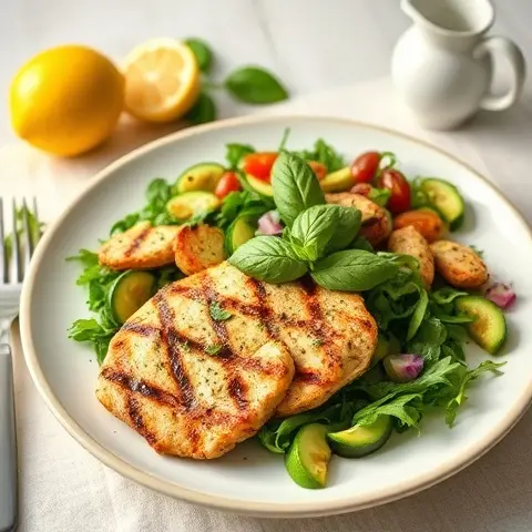 Lemon-Basil Grilled Chicken & Zucchini Salad