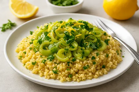 Millet & Sautéed Leeks with Fresh Parsley and Lemon Zest