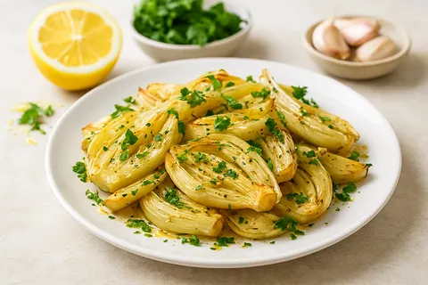 Lemon-Garlic Roasted Fennel with Parsley