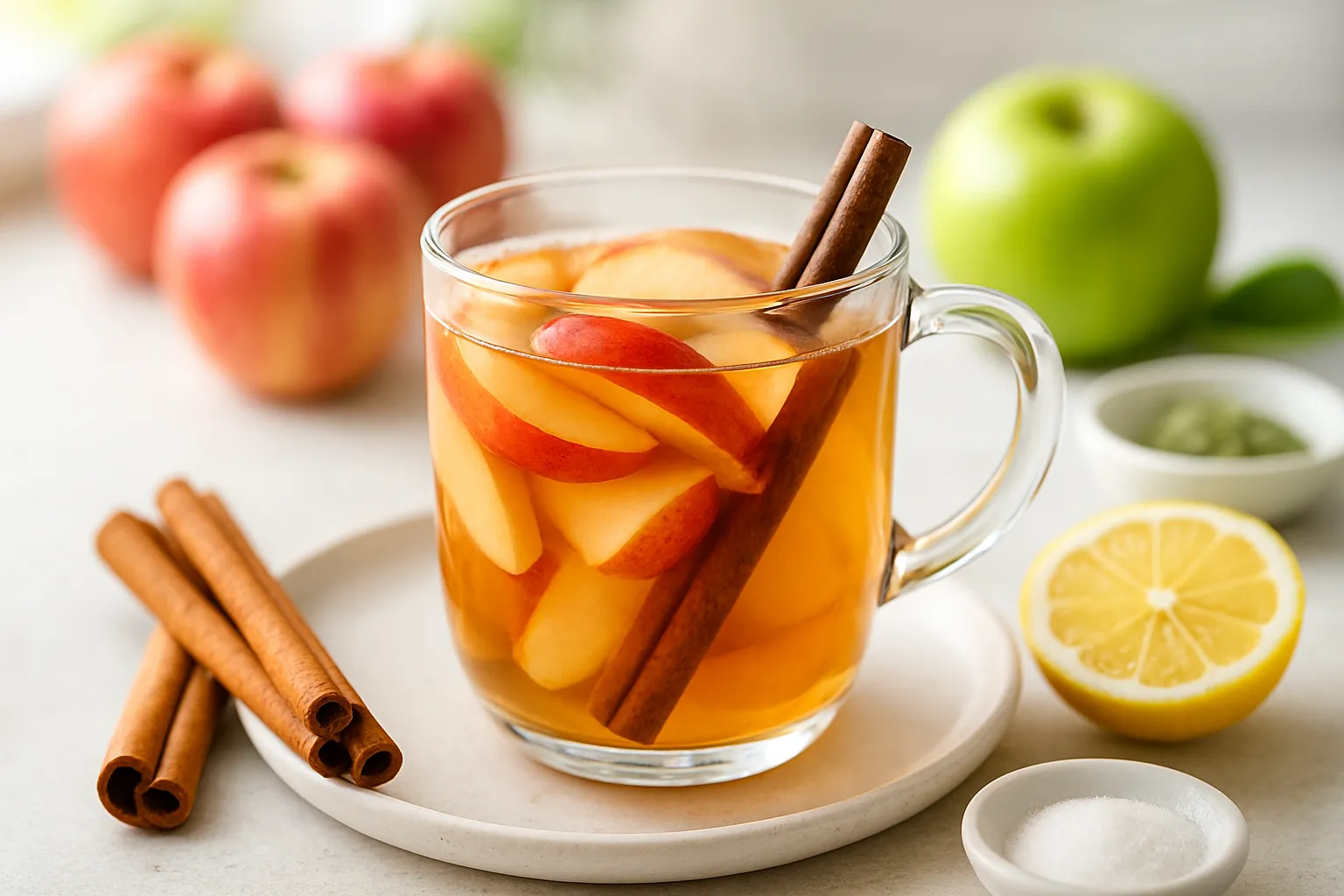 Low-Sugar Apple-Cinnamon Warm Infusion
