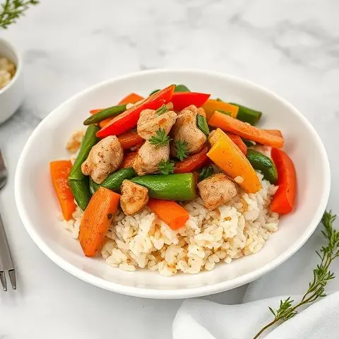 Turkey & Veggie Stir-Fry over Cauliflower Rice