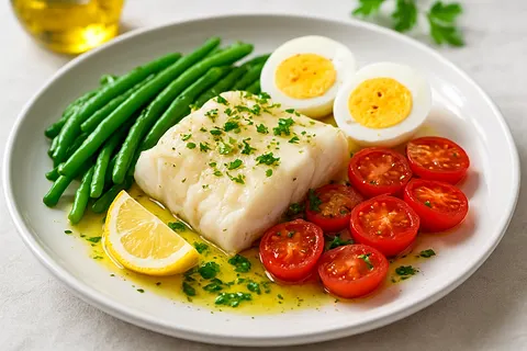 Steamed Mediterranean Poached Fish Nicoise