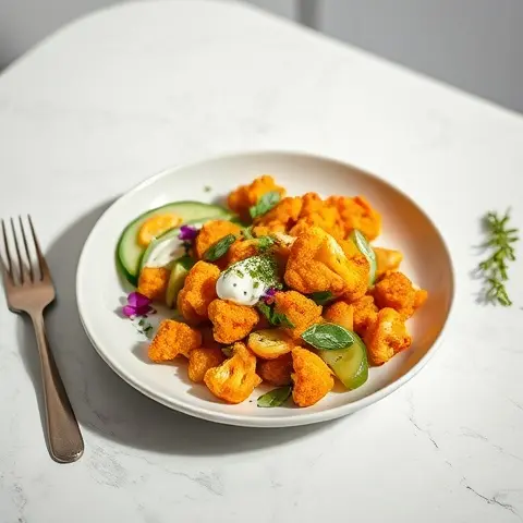 Curried Cauliflower & Cucumber Raita-Style Salad