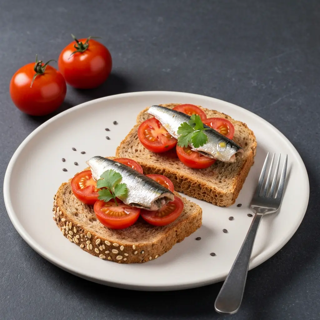 Nutritious Sardine and Tomato Whole-Grain Toast