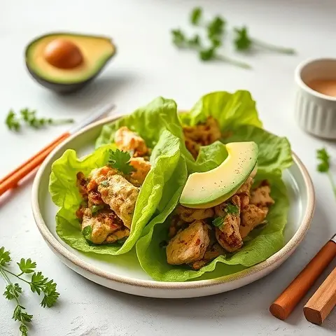 Turkey Lettuce Wraps with Avocado & Cilantro