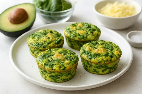 Spinach-Avocado Egg Muffins (Crustless)
