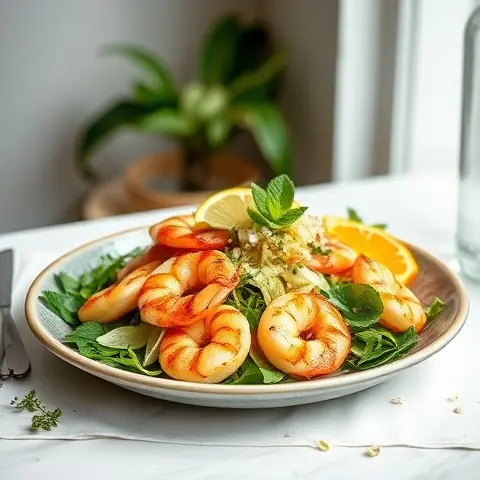 Citrus-Fennel Grilled Shrimp Salad with Mint