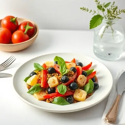 Mediterranean Roasted Pepper, Olive & Artichoke Heart Salad