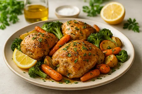 Lemon Herb Roasted Chicken Thighs