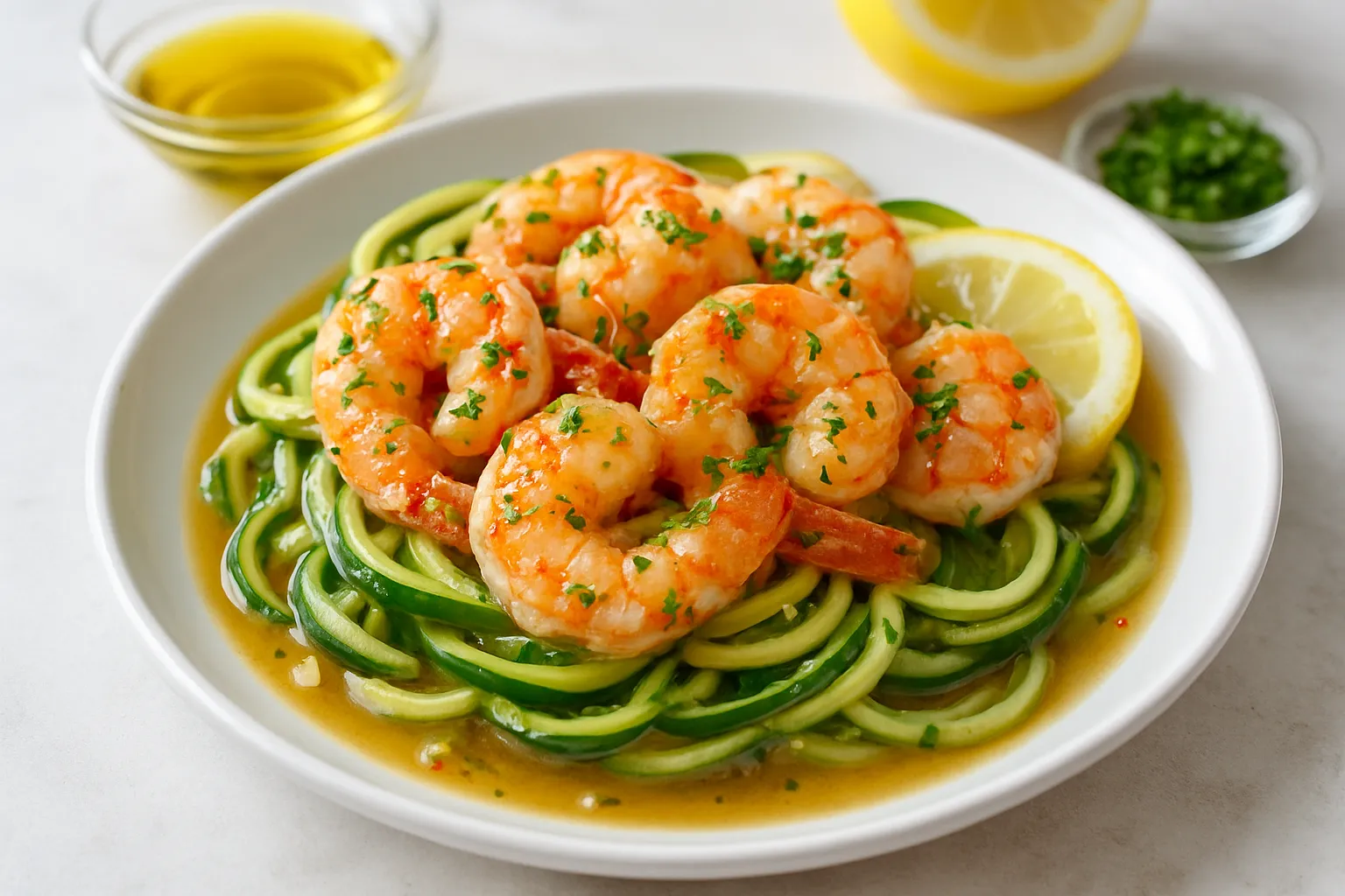 Lemon-Garlic Shrimp in Bone Broth Reduction