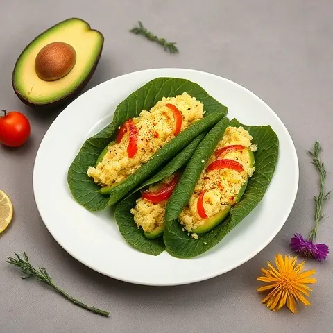 Avocado Egg Salad Collard Wraps