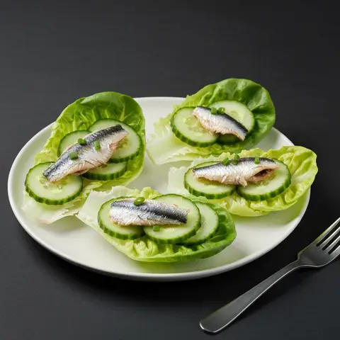 Sardine and Cucumber Lettuce Boats