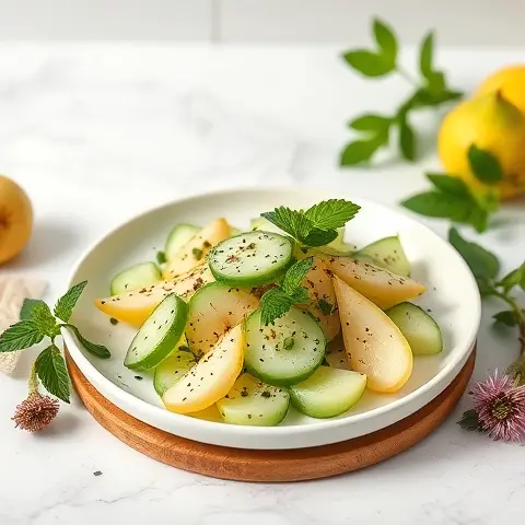 Fresh Pear & Cucumber Relish with Mint