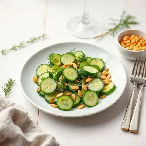 Refreshing Cucumber and Sunflower Seed Salad with Dill
