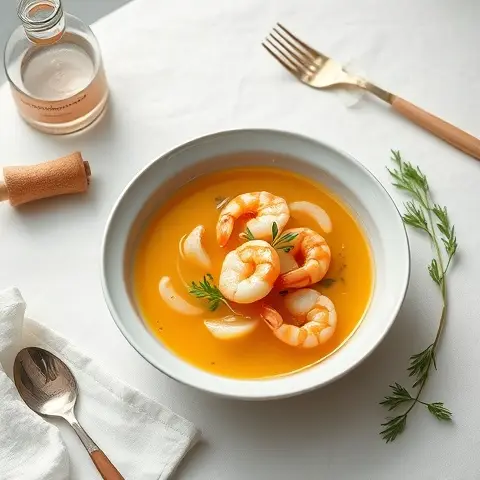 Rosewater-Turmeric Prawn & Fennel Broth