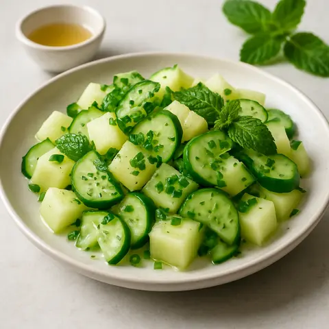 Refreshing Melon, Cucumber, and Fresh Mint Salad