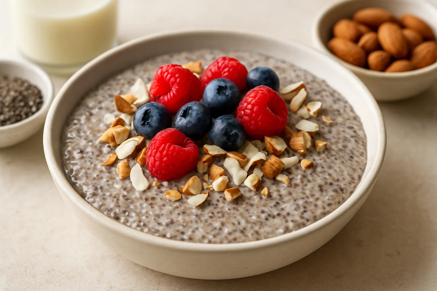 Chia-Almond High-Protein Pudding