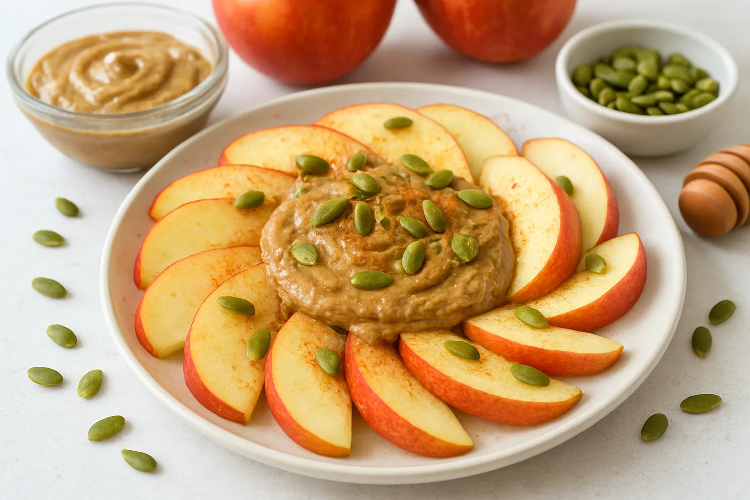 Fresh Apple Slices with Sunflower Seed Butter