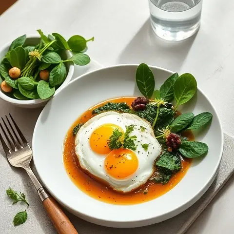 Nutritious Bone Broth Spinach and Egg Skillet