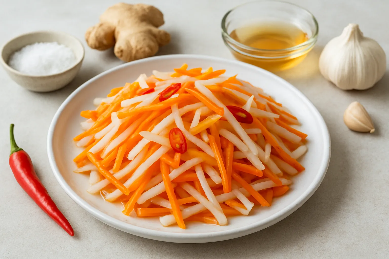 Sugar-Free Vietnamese Pickled Carrots & Daikon (Do Chua)