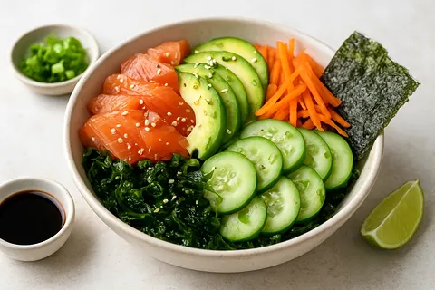 Smoked Salmon & Avocado Sushi Bowl (No Rice)