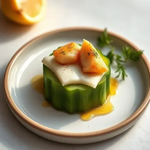 Citrus-Marinated White Anchovy on Cucumber