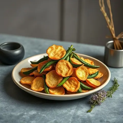 Crispy Garlic Okra Chips