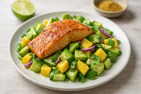 Curried Salmon & Mango Salad