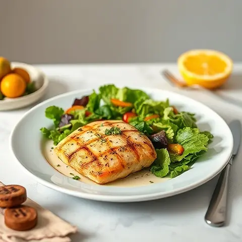 Greek Lemon-Oregano Chicken with Village Salad