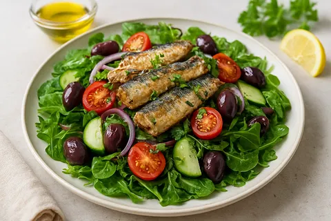 Nutritious Mediterranean Sardine Salad with Olives