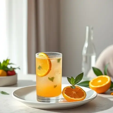 Spiced Citrus Shrub with Sparkling Water