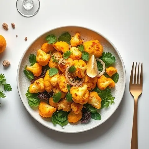Turmeric-Roasted Cauliflower & Parsley Salad with Tahini