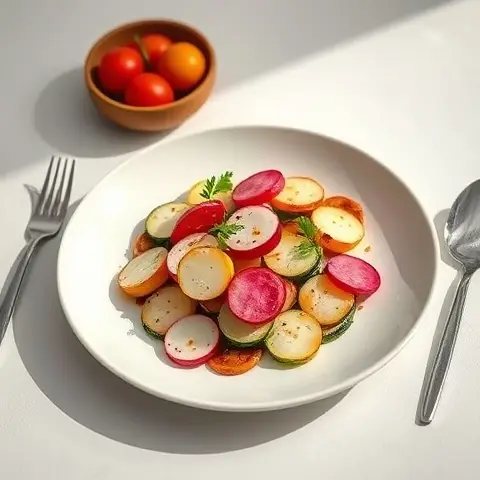 Cumin-Lime Roasted Radish & Zucchini