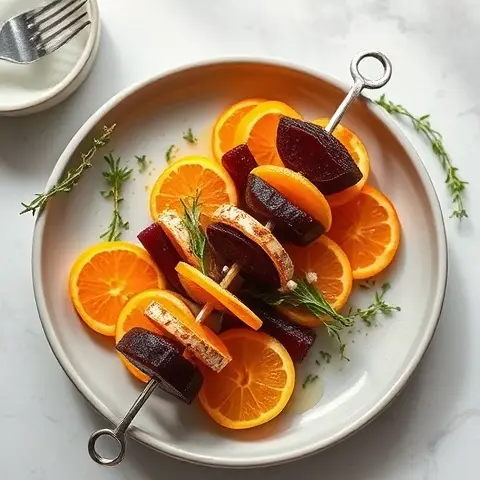 Roasted Beet & Orange Salad Skewers with Thyme