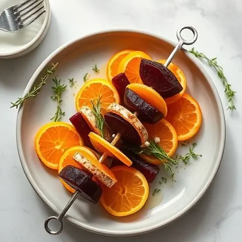 Roasted Beet & Orange Salad Skewers with Thyme