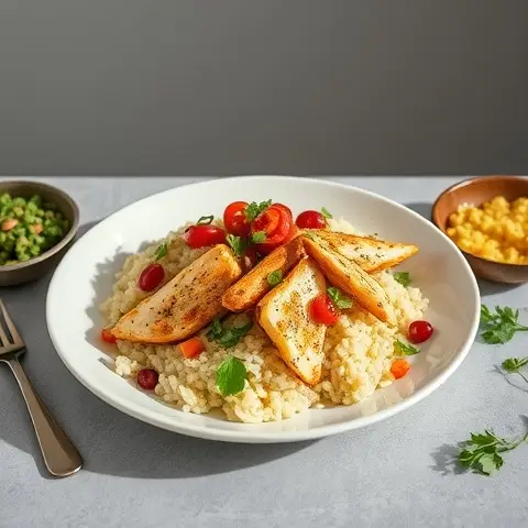 Curried Chicken & Cauliflower 'Rice' Salad