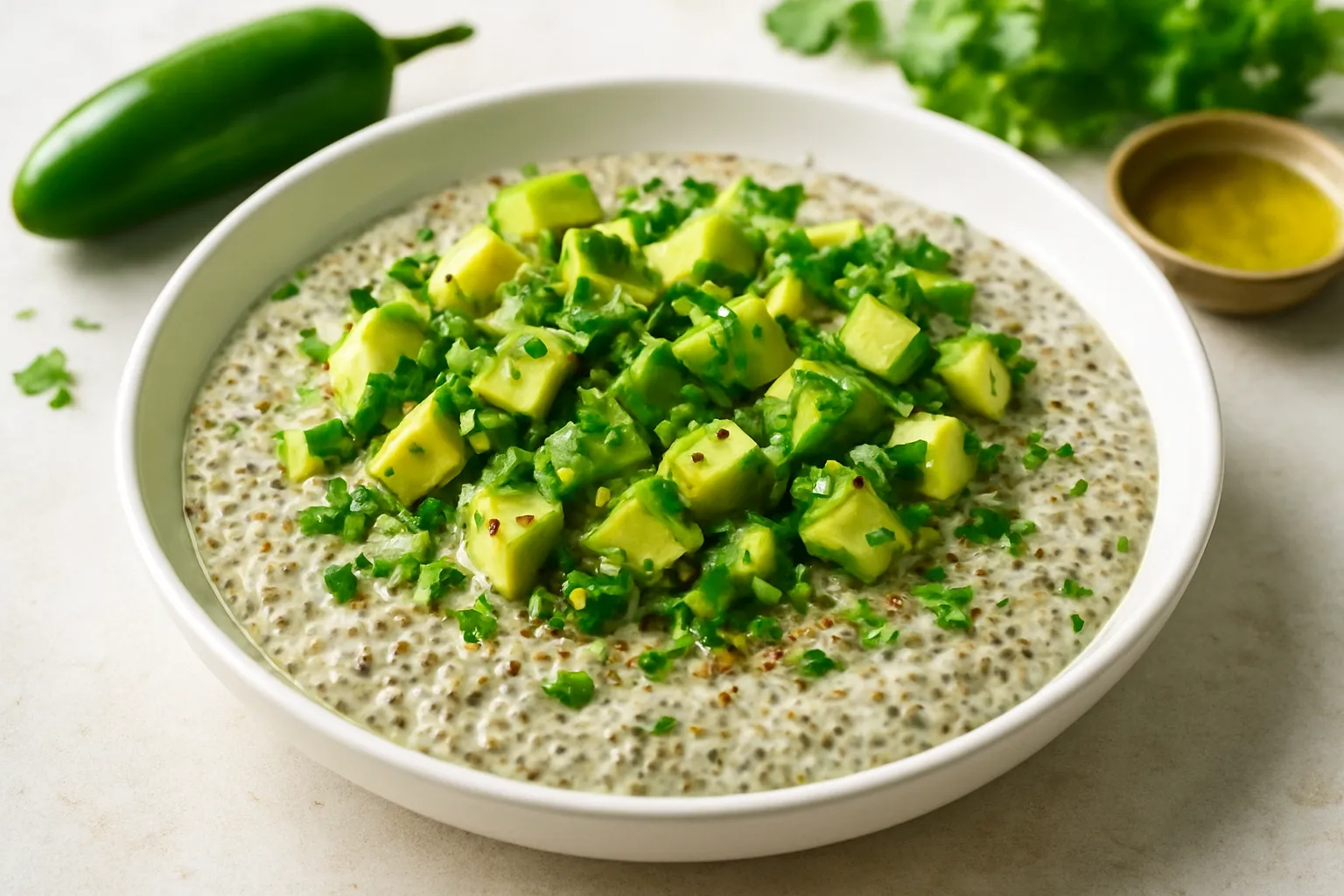 Keto Savory Chia Pudding with Jalapeño