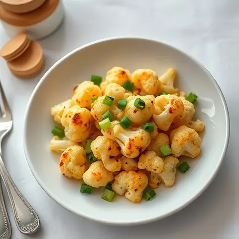 Ginger-Garlic Roasted Cauliflower with Scallions