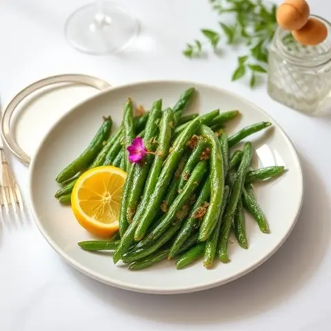 Lemon-Tahini Roasted Green Beans