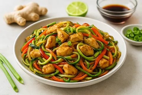 Ginger-Lime Chicken Zoodle Stir-Fry